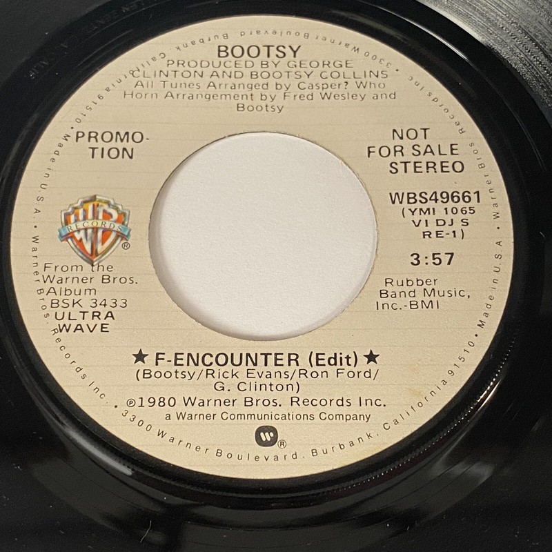 Bootsy: F-Encounter (Edit) / (Instrumental) 45 - Funk - Bootsy Collins