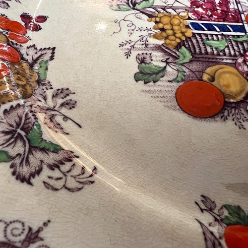 (8) Mason's Ironstone Fruit Basket 9-1/2" Dinner Plates Scalloped Edge - Picture 11 of 19