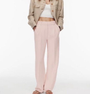 Aritzia Wilfred Women's Poetic Pink Linen Wider The Effortless Pant Sz 4