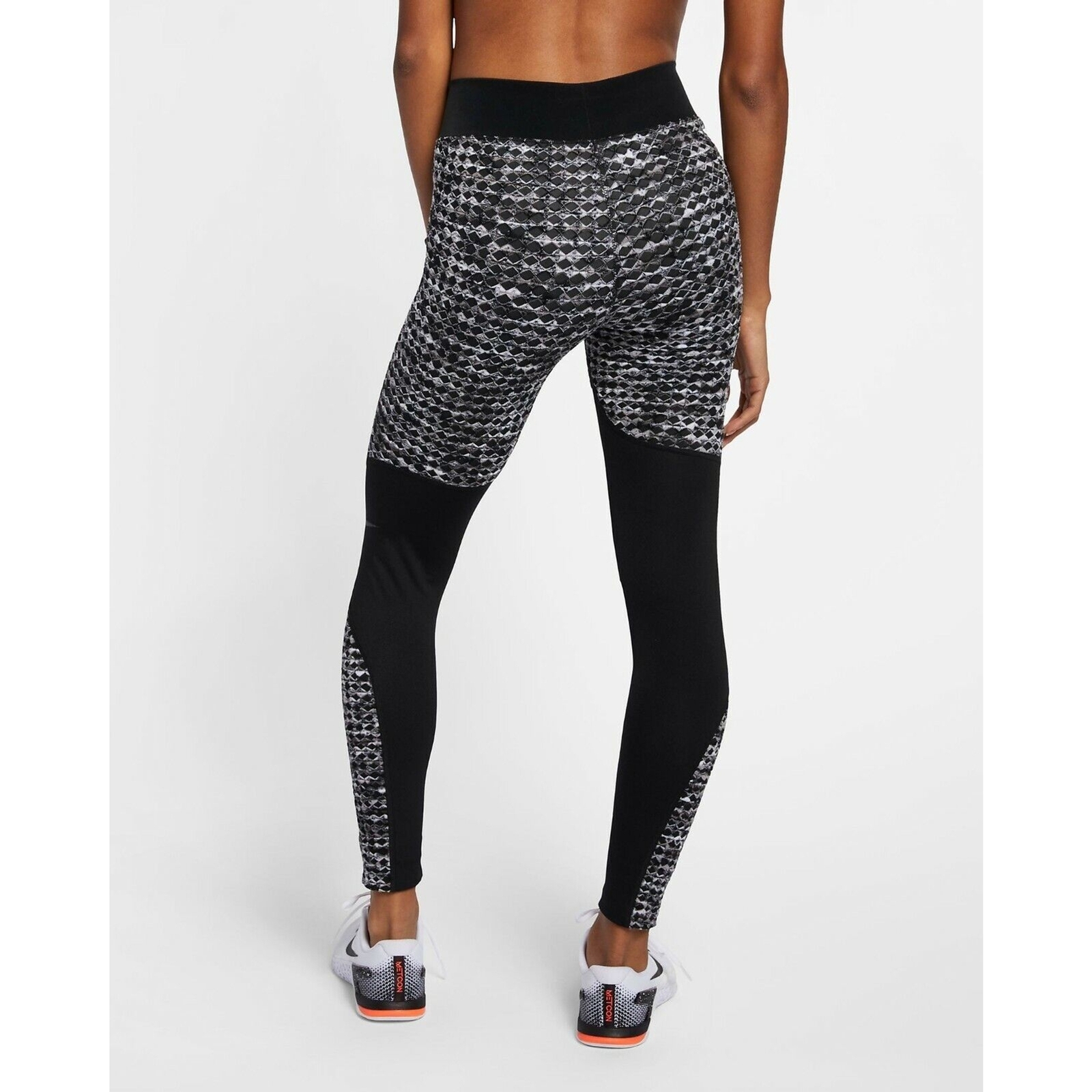 Women's Nike Pro HyperWarm Waistband Tights - Black/Gray M image 3
