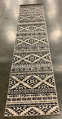 IVORY / BLACK 2' X 9' Flaw in Rug, Reduced Price 1172664947 TUL272B-29