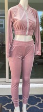 Women  s Casual Sport Velvet Tracksuit Sweatshirt 2pcs Set Top Dress Pant Sz S/M