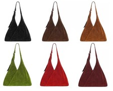 Women's Hobo Slouch Bag Real Leather Cow Suede Leather Bag