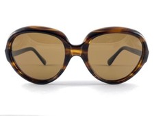 NEW VINTAGE SOLID OVERSIZED TORTOISE FRAME BROWN LENSES 70'S MADE IN FRANCE