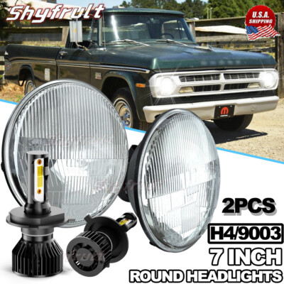 7 inch Round LED Headlights Hi/Lo Sealed DRL Headlamp-For Dodge W200 Pickup B100