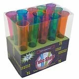 Northwest Enterprises Hard Plastic 1-1 / 2-Ounce Tube Shots, Assorted Neon, 15