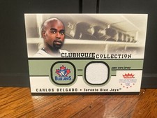 CARLOS DELGADO 2002 Fleer Platinum Blue Jays Game Used Jersey 3286
