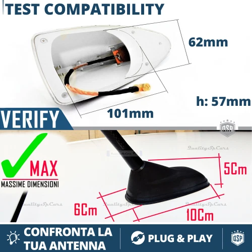 Antenna PINNA DI SQUALO Rossa PER FIAT 500X VERA Ricezione RADIO AM-FM-DAB+ - Immagine 2 di 4