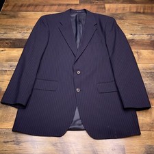 Vintage Chaps Ralph Lauren Blazer Mens 44 Navy Blue Sport Coat Striped