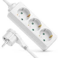 Steckdosenleiste 3 Fach Flachstecker Mehrfachstecker Steckdose Stromleiste 1,4M