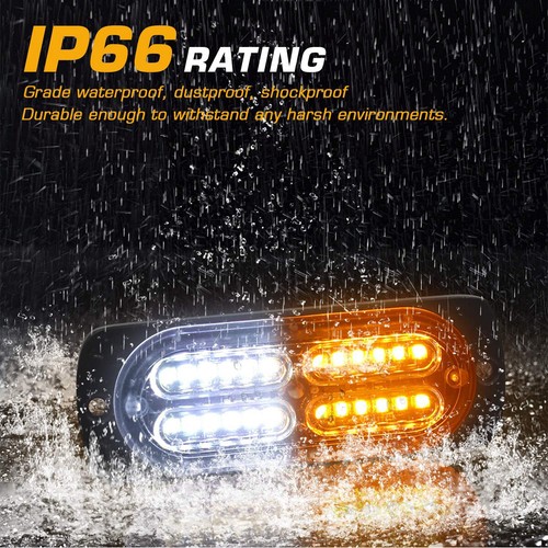 LED Car Truck Emergency Hazard Flash Strobe Light Dash Warning Lamp Amber/White - Picture 6 of 12