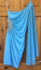 Julien Macdonald Blue Embellished Off The Shoulder Dress Size 6 Worn Once