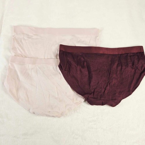 Auden 3pk Cotton Ribbed Hipster Underwear Womens Medium Stretch - Picture 2 of 8