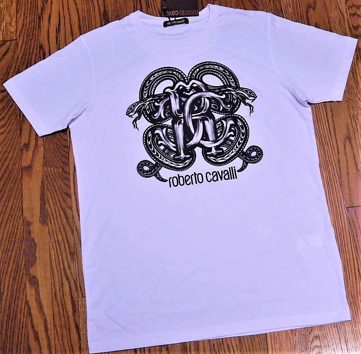 ROBERTO CAVALLI Tシャツ ROBERTO CAVALLI AUTHENTIC MENS BRAND NEW ORIGINAL WHITE T