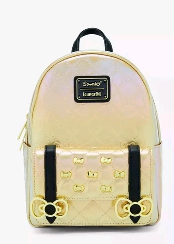 Loungefly Hello Kitty 50th Anniversary Metallic Gold Mini-Backpack -