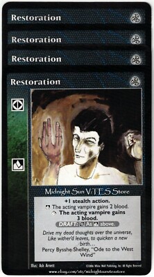 Restoration x4 Third Edition V:TES VTES Vampire CCG
