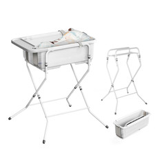 Collapsible Baby Bathtub with Stand - Large Capacity Baby Bath Tub with Thermome