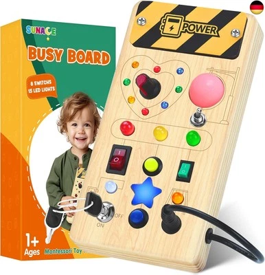MARKE SUNACE SUNACE Montessori Busy Board - Montessori Spielzeug ab 1 Jahr Holzspielzeug mit