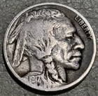 1917 Buffalo nickel Nice Original VG+ Condition, Full Date, Almost 1/2 Horn