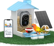 Smart Bird Feeder with Camera Solar Powered, Birdfeeder Cam for Outside, AI Spec