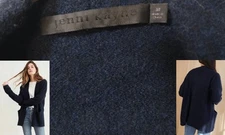 JENNI KAYNE Women’s M Merino Wool / Yak Open L/S Cardigan Sweater Navy EUC $345