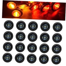 3/4" Round LED Side Marker Clearance Lights Front Rear Marker Smoked Red/Amber