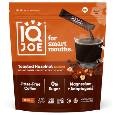 IQJOE Mushroom Coffee   Vegan Instant Coffee, Clarity & Energy, Toasted Hazelnut