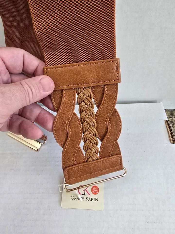 Cinto Feminino Vintage Grace Karin Marrom Elástico Tamanho XXL Rockabilly Retrô Novo com etiquetas - Imagem 4 de 4