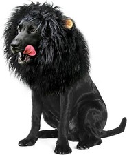 Lion Mane Wig for Dogs with Ears, Funny Pet Costumes for Halloween Christmas