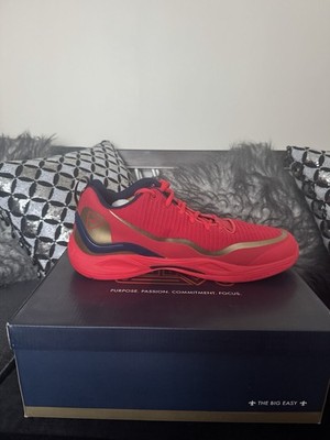 Q4 THE BIG EASY Red Gold Navy Men's Basketball Sneaker Low Top Lace Up