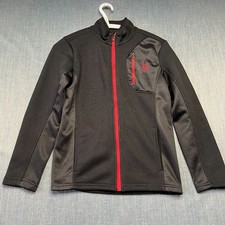Spyder Boy's Jacket Size M10/12 Black Red Full Zip Fleece Lined Core Sweater