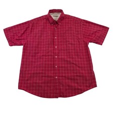 Wrangler Men's Red Plaid Short Sleeve Button Front Shirt XL Casual