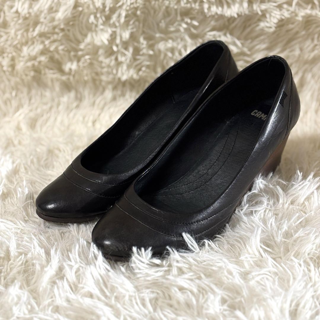 SAOLA Scarpe Camper Donna Suola Zeppa Decolte 25cm Nero Usate