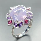 Vintage ring Natural Lavender Quartz Ring 925 Sterling Silver Size 7.5 /R469155