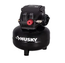 Husky 3 Gal 120 PSI Portable Electric Oil-Free Light Duty Pancake Air Compressor