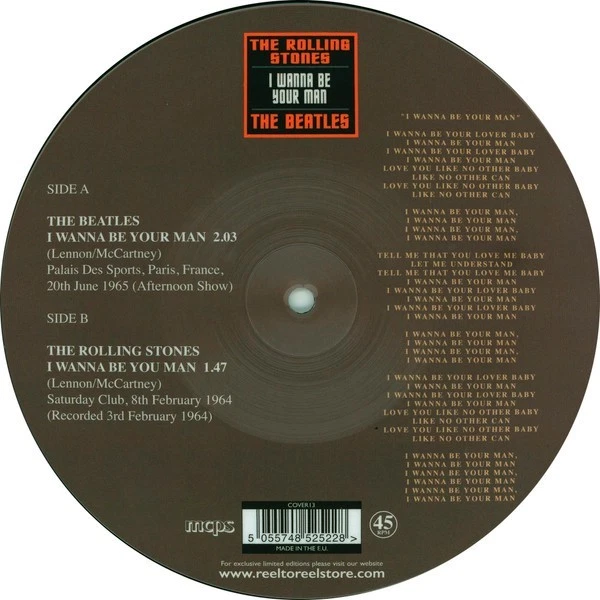 THE BEATLES ROLLING STONES I Wanna Be Your Man 7" Vinyl picture disc mint new ** - Image 2 of 4