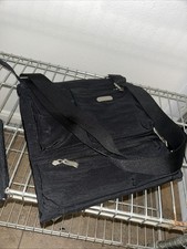 Baggallini Black Nylon Crossbody Bag Travel Messenger Organizer Adjustable Strap