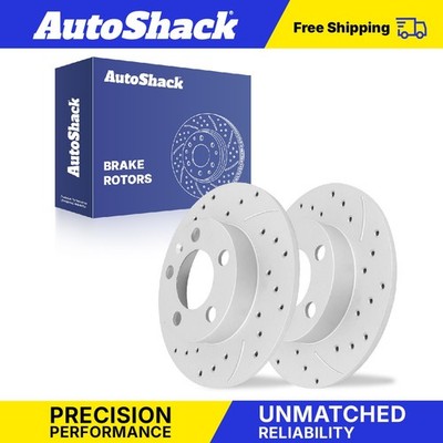 Rear Drilled Slotted Brake Rotors Pair for Volkswagen, Jetta 1999-2009