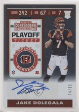 2019 Panini Contenders Rookie Playoff Ticket 74/99 Jake Dolegala #298 Auto 5z0