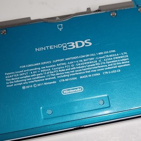 Nintendo 3DS Handheld Console - CTR-001 (USA) - Aqua Blue - w/ Charger & Case