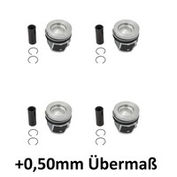 4X Kolben +0,50 ÜBermaß FüR VW Golf 7 1.6 TDI CXX CLH Ø80,01Mm