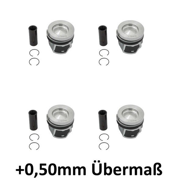 4X Kolben +0,50 ÜBermaß FüR VW Golf 7 1.6 TDI CXX CLH Ø80,01Mm-image