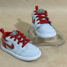 NEW TODDLERS BABY NIKE AIR JORDAN 1 LOW ALT SE TD GREY/RED FN9771 018 7C