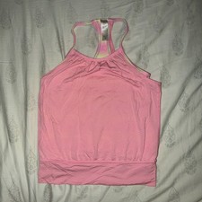 Ivivva by Lululemon Activewear Tank Top size 6 Pink Layered Athletic Racerback