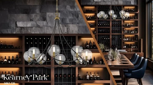 Minka Lavery 5067 Kearney Park 8 Light 35"W Vantage Chandelier - Coal / Soft - Picture 9 of 12