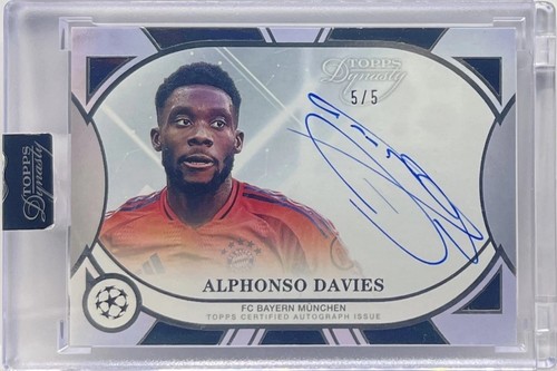 2024 25 Topps Dynasty UEFA UCC Alphonso Davies Black On Card Auto #/5 Sealed SSP