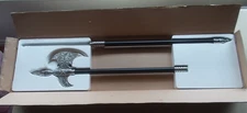 RARE 2-Piece Collectible Ornate D891 Halberd Axe Spike Spear Stainless Blade 70"