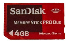 Red Sandisk 4GB Sony PSP Memory Stick Pro Duo Memory Card Camera Memory Genuine