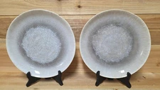 Set of 2 Crate and Barrel Caspian Gray Reactive Glaze 10 1/2" Dinner Plates