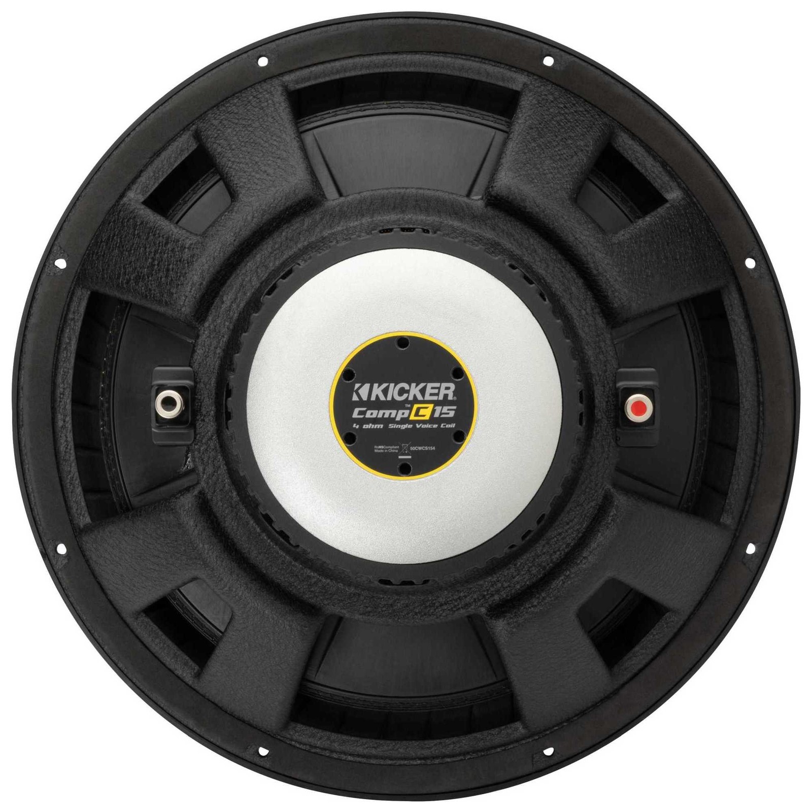 Kicker (2) 50CWCS154 CompC 15" Subwoofer, Single 4-Ohm with Speaker Wire Bundle